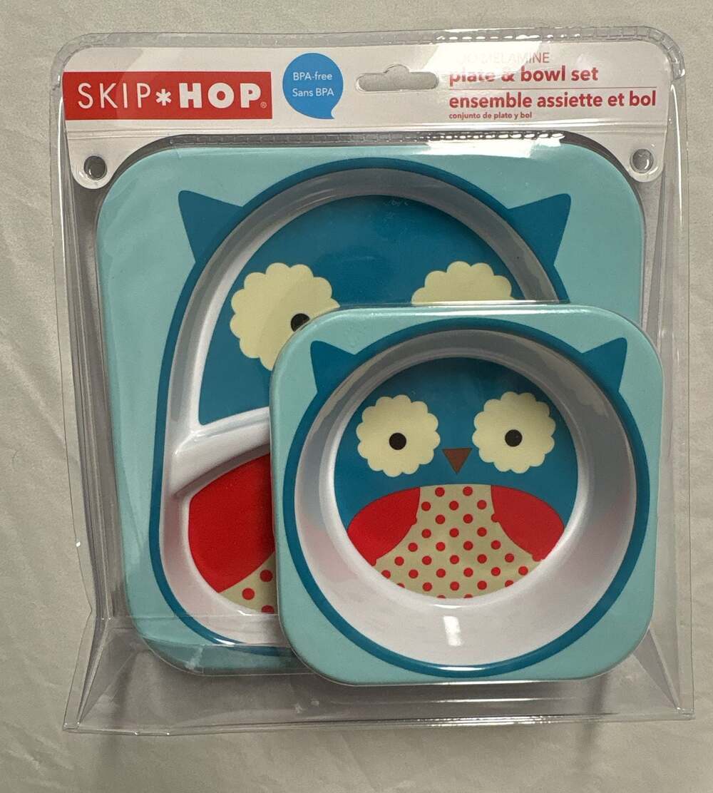 Skip Hop Zoo Melamine Plate & Bowl Set Owl